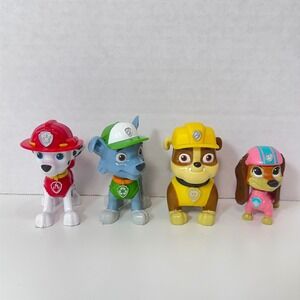 Paw Patrol 4pc Lot Marshall Rocky Rubble Liberty Rescue Toy Set